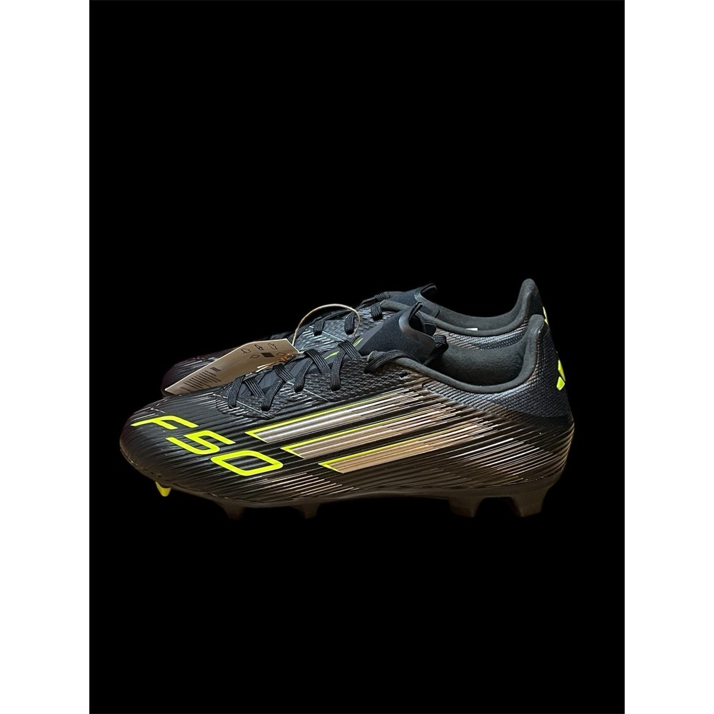 Adidas F50 League FG MG Soccer Cleats JI0007 Black Lucid Lemon Mens Size 7